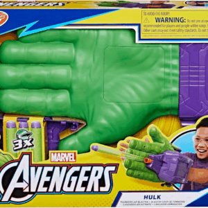 Avengers Hulk Thunderclap Blaster Roleplay Toy with 3 NERF Darts, Super Hero Toys for Kids Ages 5+