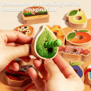 Wooden Hungry Caterpillar Lacing Toy for Kids 3+