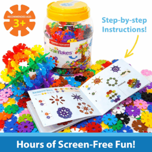 500 Piece Set, Ages 3+, Interlocking Plastic Disc Toy for Creative Building, Educational STEM Learning, Construction Block Play for Kids, Teens, Adults, Boys, and Girls