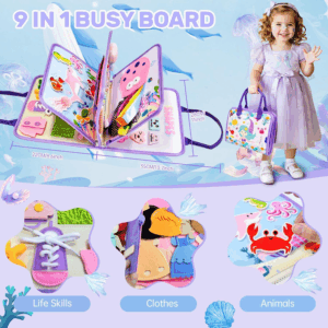 Mermaid Toddler Busy Board Montessori Toy for Girls