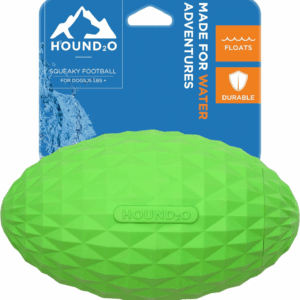 Dog Toys | Squeaky Football Toy Dogs to Chase | Green Floating Outdoor Toy – Easy to Clean and Made from Non Toxic Materials